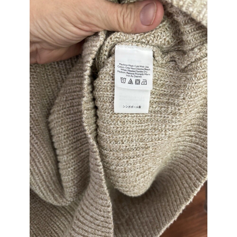 VTG Eddie Bauer Sweater Mens 2XL Oatmeal Henley Cotton Fisherman 90's Y2K Chunky - Picture 9 of 11